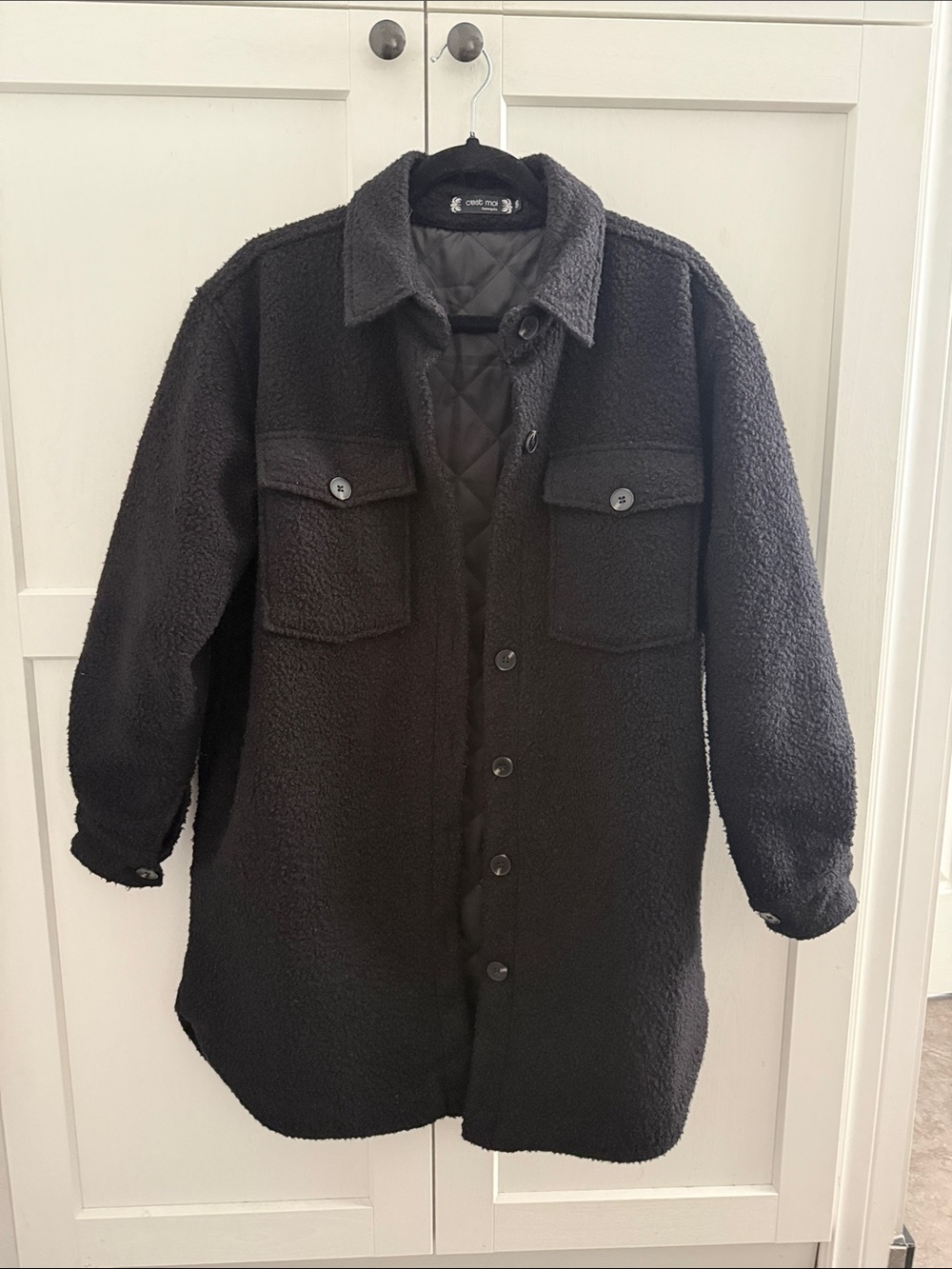 C’est Moi Sherpa Shacket Shirt Jacket ONE SIZE